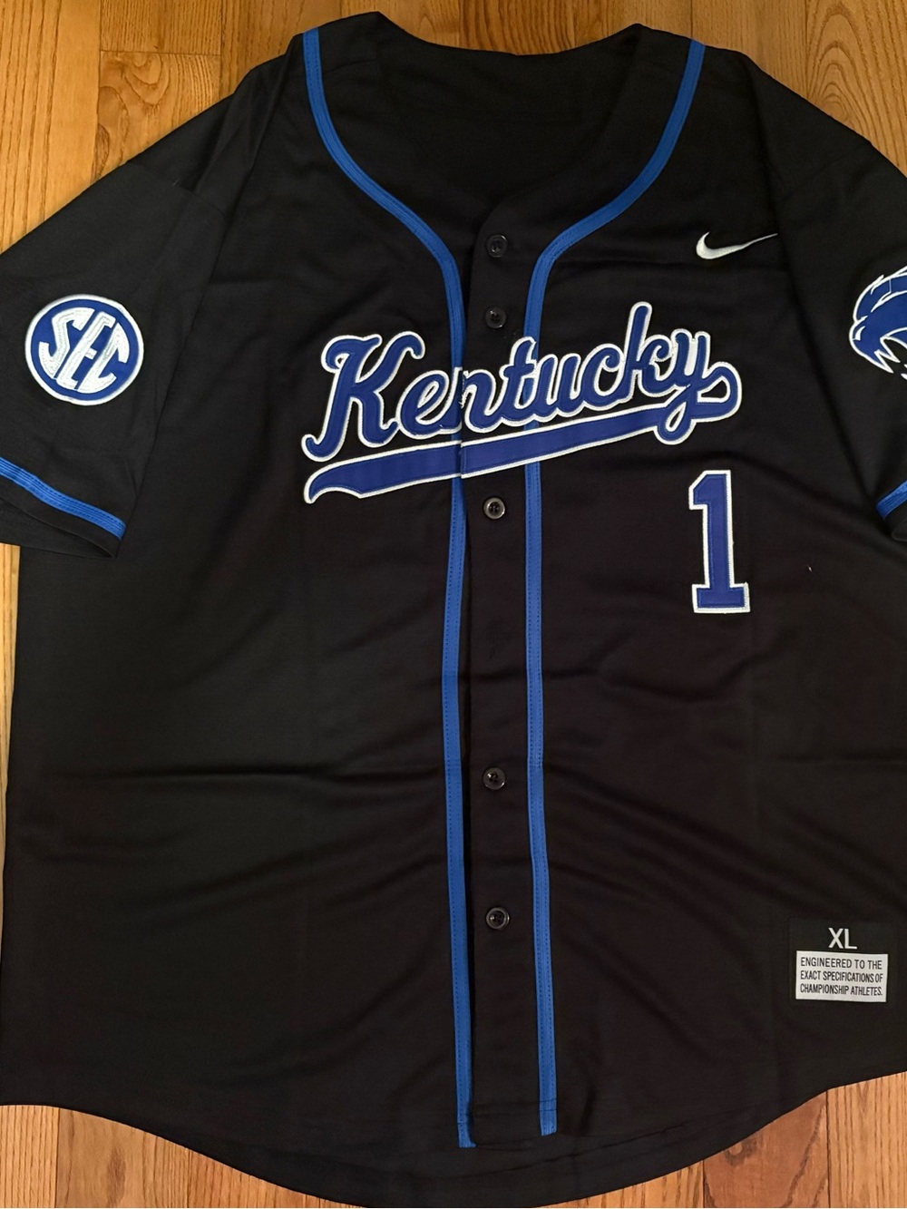 University of Kentucky Wildcats NCAA Baseball Jersey STITCHED NWT Size XL Black